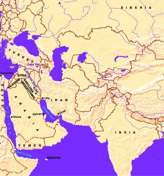 Карта №4: ранние индийские поселения в