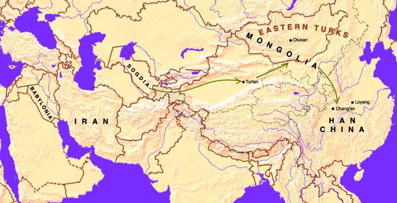Карта №13: переселения согдийцев