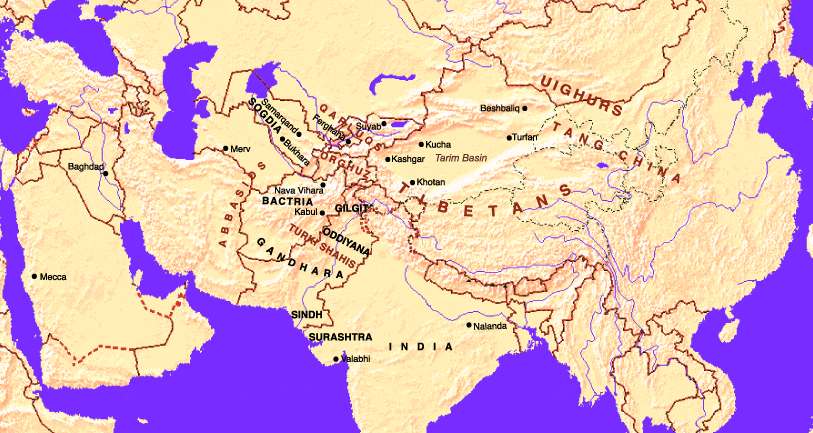 Карта №17: Центральная Азия, конец VIII