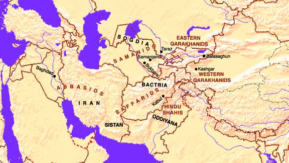Карта №23: юг Центральной Азии, конец IX
