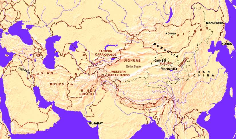 Карта №24: Центральная Азия, начало X века.